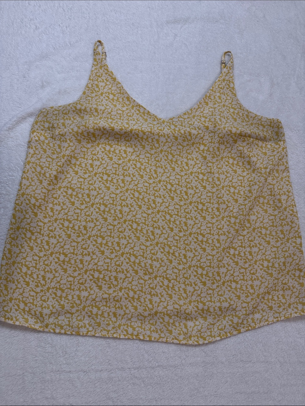 Banana Republic Yellow Cream Floral V-Neck Camisole